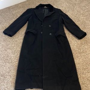 Ladies wool Full length black coat